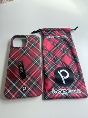 Loopy Case Red Tartan Plaid iPhone Case for iPhone 13 Pro Max (6.7” display)